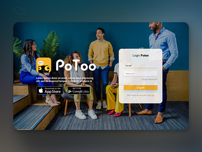 Potoo login a design login ui web