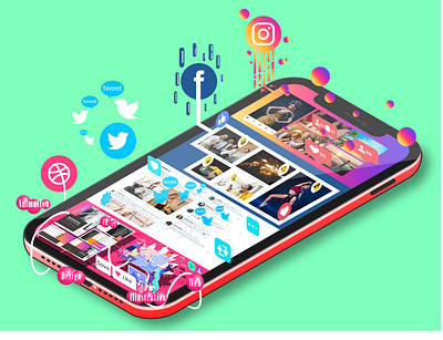 Social Media Apps design illustration vector