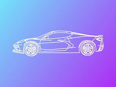 C8 c8 chevy corvette corvette corvette c8 design gradient illustration line art linework pop art vector