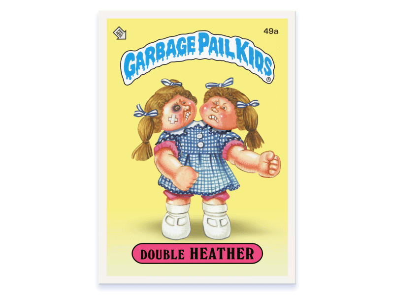 Double Heather 80s garbage pail kids gif gpk illustration