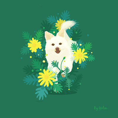 Happy animal book creative digital art dog dribbble flower graphicdesign illustration lohas love nature poster ui visual
