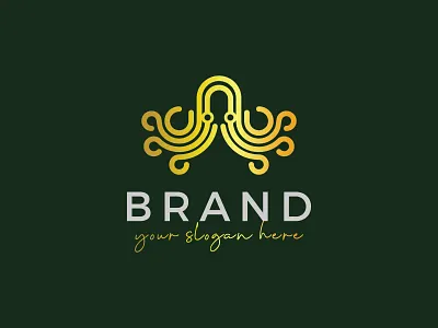 Luxury Octopus Logo abstract animal elegant graphic icon identity illustration jewelry line logo luxury nature octopus sea seafood symbol template tentacle underwater vector