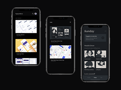 Figma Mirror App Redesign app design figma mobile mobile app mobile app design prototype tool ui user experience user interface ux