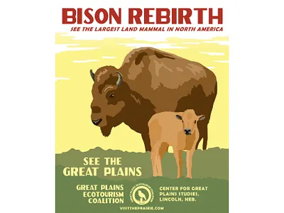 Bison Rebirth animal art art branding design graphic design illustration nature poster poster art vector
