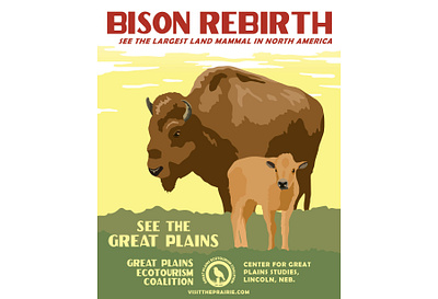 Bison Rebirth animal art art branding design graphic design illustration nature poster poster art vector