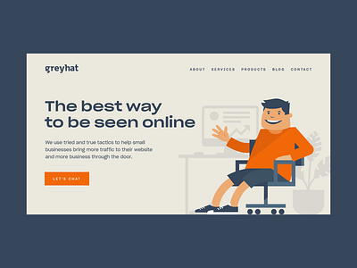 Greyhat Hero Concept clickivot color design header exploration header illustration hero hero image illustraion typography ui ux web design website