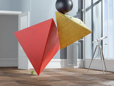 Floating shapes 3d cgi cinema4d illustration octane render