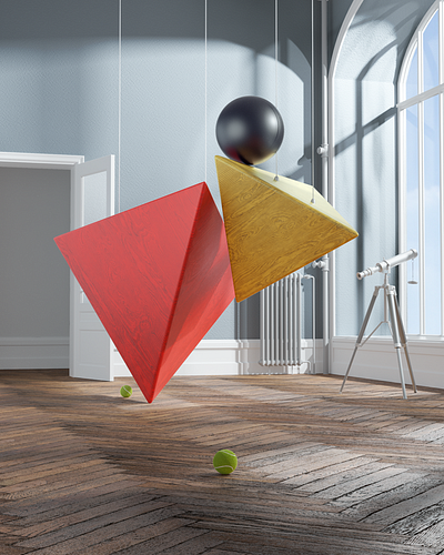 Floating shapes 3d cgi cinema4d illustration octane render