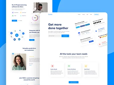 Collaboration Tools - Saas Landing Page blue clean flat landing page landingpage minimal saas landing page ui uidesign uiux user experience user interface ux web web design webdesign website