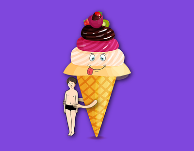 ice cream branding design flat icon illustration logo vector