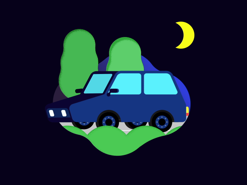 Night Drive 2d animation aftereffects animation art design illustration loop motion design motiondesign motiongraphics