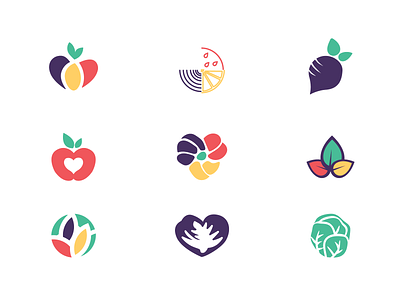 Imperfect Produce :: Logo Exploration brand identity branding color palette colors concept food fruit logo logo exploration logo mark playful logo produce vegetables