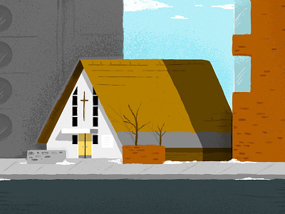 St. Francis Catholic Church calgary illustration procreate