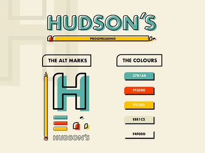 Hudson's - Branding Project affinity designer affinitydesigner branding design flat graphic design icon icon design icondesigner logo logomark logotype minimal typography vector