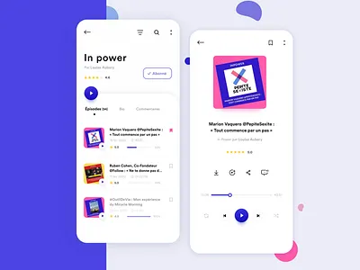 Podcast Interface books list music pink player playlist podcast podcasting podcasts purple song women