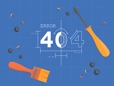 Weekly Warmup #25 - Error 404 404 error 404 error page 404 page adobe illustrator blueprint construction design dribbbleweeklywarmup error error 404 flat flat illustration illustration paintbrush screwdriver tools under construction vector