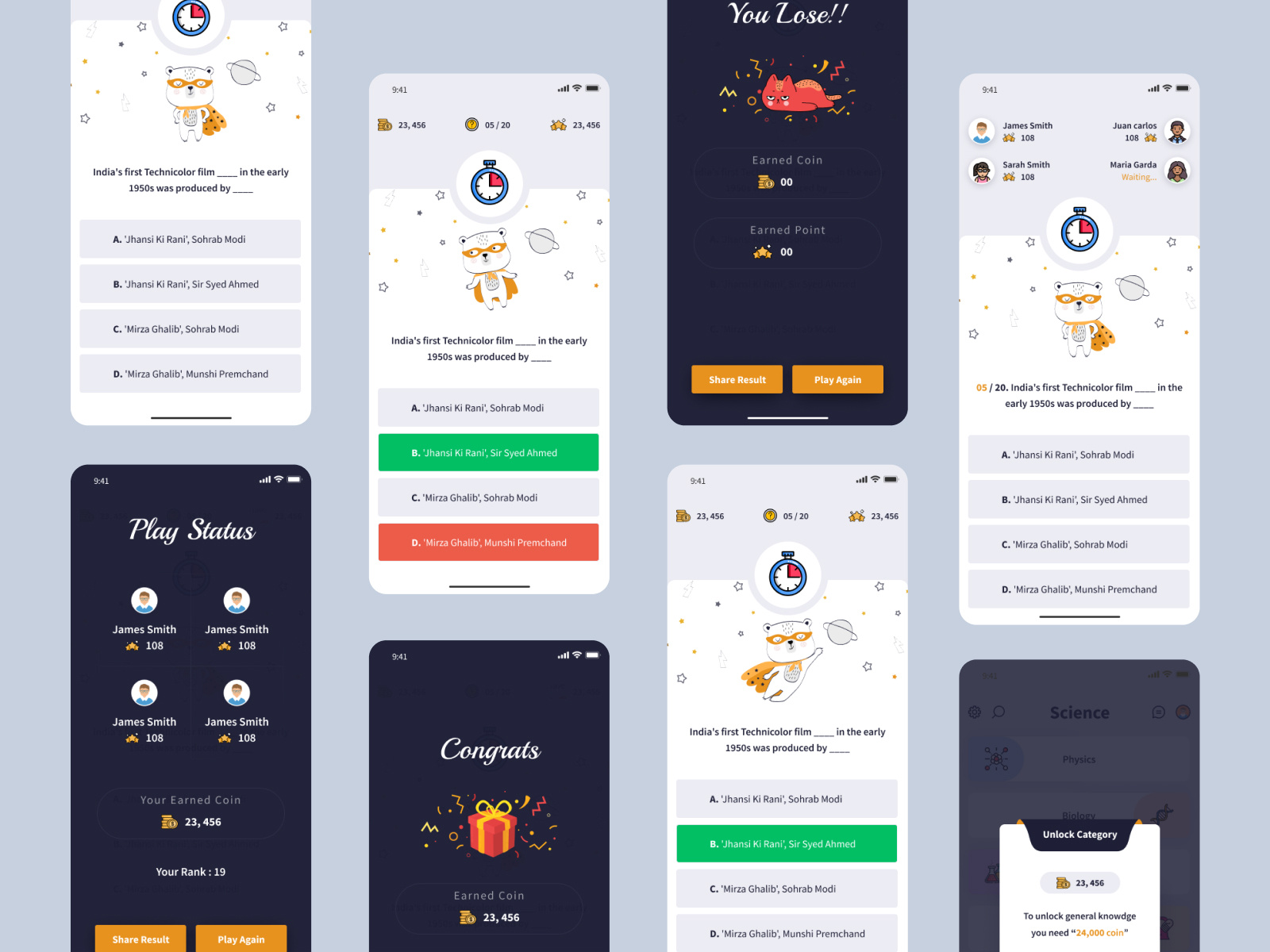 Example of Quiz app