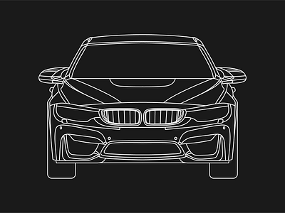 BMW M4 automotive car illustration monoline vehicle