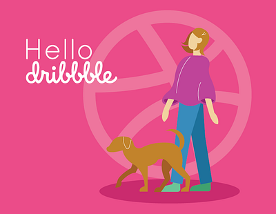 Hello Dribbble! adobe illustrator dog first shot hello dribbble illustration vector