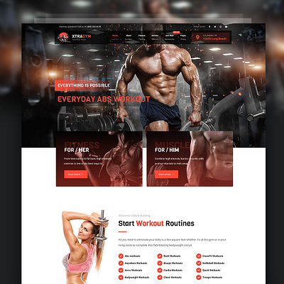 GYM WordPress Theme design theme ui ux web designer website wordpress wordpress design wordpress theme xtra