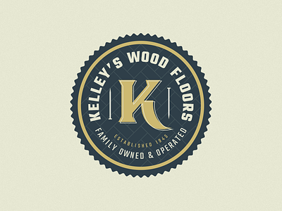 Kelley's Wood Floors badge design illustration logo patch texas