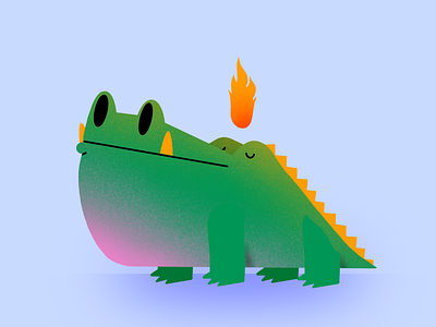 see you later alligator animals fire gator illustration procreate thecamiloes