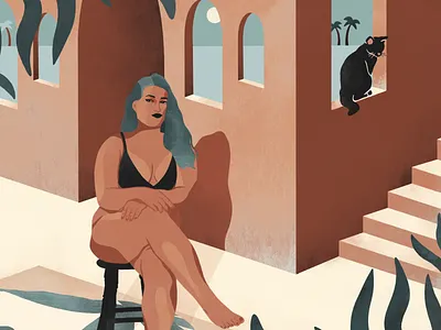 florida trip beach cat curvy florida miami palm tree tropical woman woman portrait