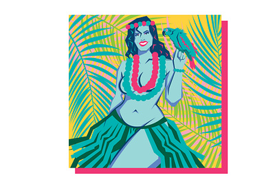 Hula Gal art dance design graphic design hula illustration pinup tropical vector vintage