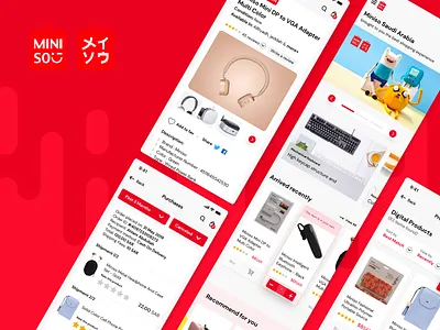 MINISO KSA Mobile App Design android app arabic design dubai ecommerce gulf ios ksa miniso mobile saudi ui ux