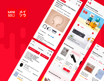 MINISO KSA Mobile App Design android app arabic design dubai ecommerce gulf ios ksa miniso mobile saudi ui ux