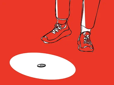 JUST A COIN coin dribbble hessanmadr illustration illustrator line art money red