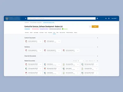 Contract Management - Files & Documents app desktop document enterprise file managment minimal page product software tracking web