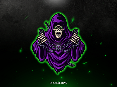 REAPER cartoon character crossbones esport esportlogo illustration logo mascot mascot character reaper skull skull art skull logo streaming twitch