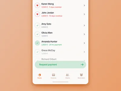 Widr Pay Lite tabbar billing finance fintech icons interface invoice ios iphone item pay payment status stripe tabbar transaction ui ux