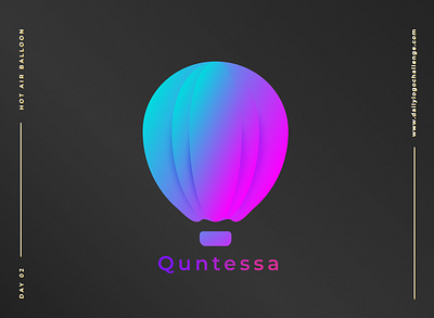 Hot air balloon 2020 trend blue color brand identity dailylogochallenge design graphic design graphicdesign illustration logo quntessa vector