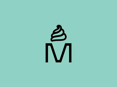 M ice clean customtype icecream logo logodesign macedonian minimal negativespace simple smart typography