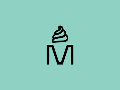 M ice clean customtype icecream logo logodesign macedonian minimal negativespace simple smart typography