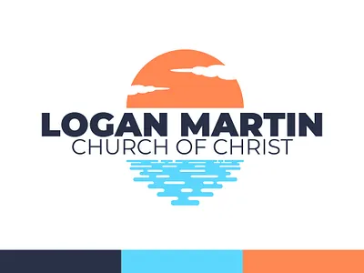 Logan Martin Church of Christ branding church church design church logo church of christ churchdesign lake logo logos sun sunset sunset logo vector water