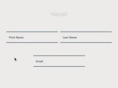 Haruki (Text Form Experiment #1) animation createwithflow flow javascript js microinteractions ui ui animation waapi web animations