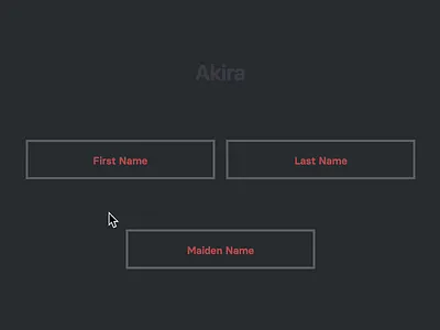 Akira (Text Form Experiment #7) animation createwithflow css flow javascript js microinteractions ui animation waapi web animations