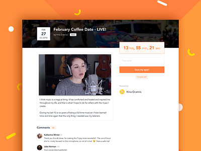 Events page ✨ 100dayschallenge buymeacoffee design product product design productdesign ui ux