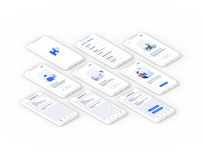 Minimalistic "Healthcare" app branding illustration ui ux visual design