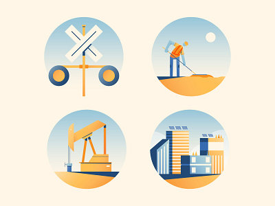 Infrastructure Rd 2 buildings construction gradient illustration infrastructure vector