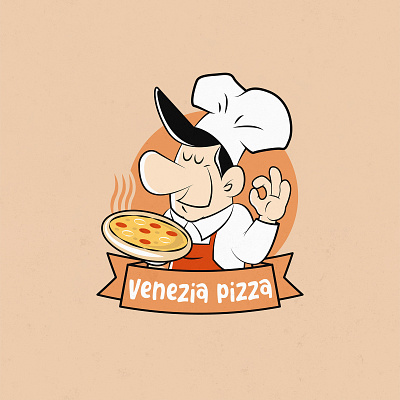 Venezia Pizza brand design character design graphic design illustration logo logo design pizza pizza logo rennes vector