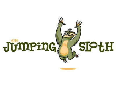 The Jumping Sloth animal brand childrens fun humor logo logo design logotype sloth