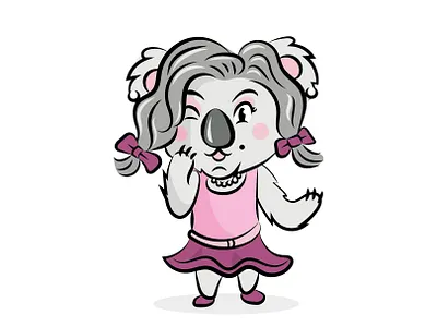 Koala Lady animal design girl girly illustration koala koala bear lady logo