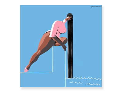 reflecting pool curvy curvygirl illustration longhair procreate reflecting reflection