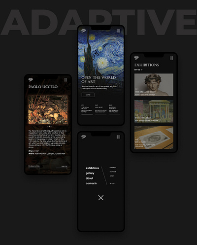 Museum App | consept app art branding concept dark design exhibition gallery mobile typography ui ux