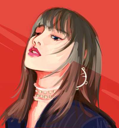 Lisa blackpink blackpinklisa digital painting kpop painting portrait