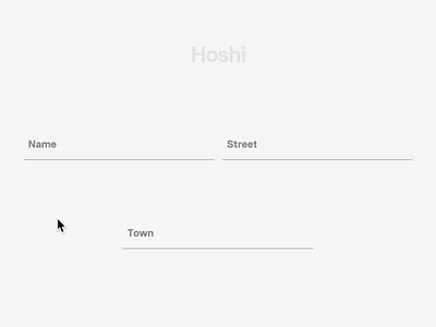 Hoshi (Text Form Experiment #12) createwithflow css flow javascript js logo microinteractions ui animation waapi web animations